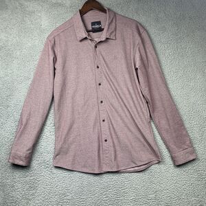 YoungLA Shirt Mens XL Burgungy Long Sleeve Button Up Los Angeles Stretch